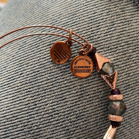 Alex and Ani rose gold bangles, set of 3 - Picture 4 of 9